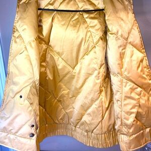 BURTON USED WOMEN L REVERSIBLE GOLD BLISS DOWN PUFFER JACKET/PARKA SKI/SNOWBOAR